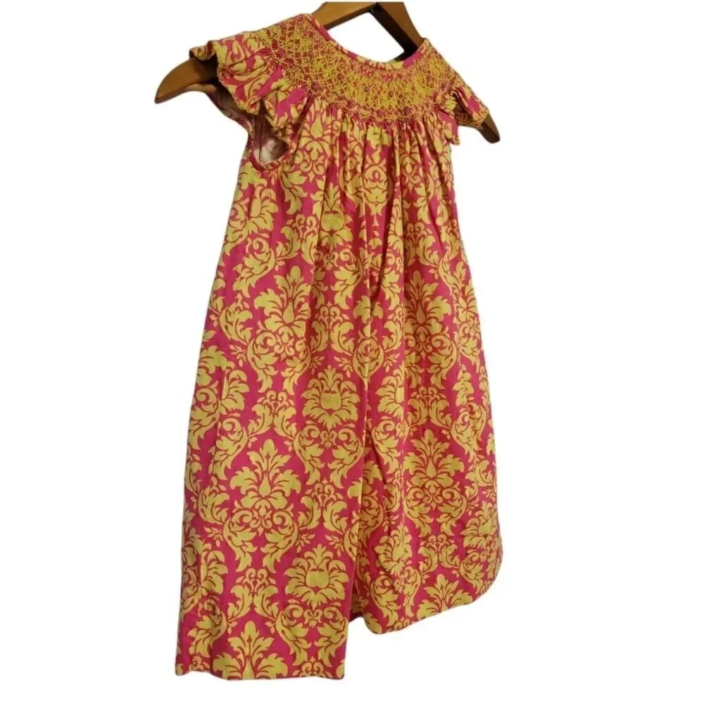 Le Za Me Hand Smocked Smocked Angel Sleeve Dress 4